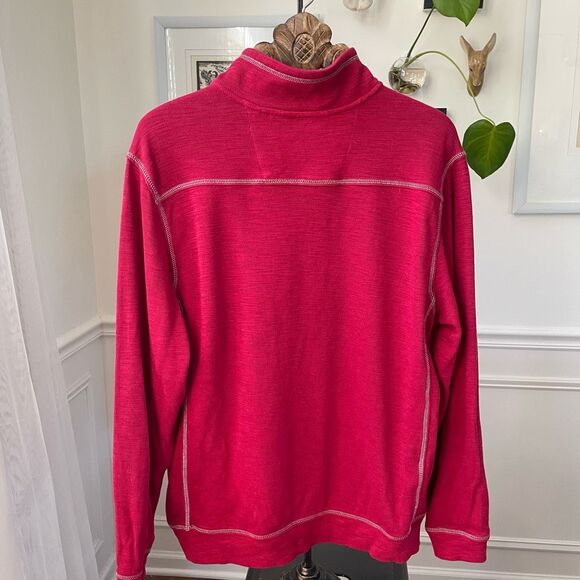 Tommy Bahama Quarter Zip Red Pullover Sailfish L - Picture 7 of 8